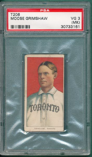 1909-1911 T206 Grimshaw American Beauty Cigarettes PSA 3 (MK)