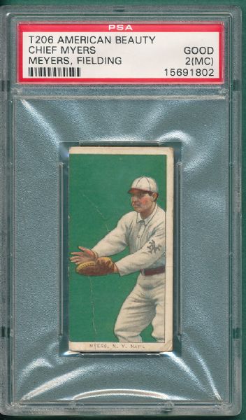 1909-1911 T206 Myers, Fielding, American Beauty Cigarettes PSA 2 (MC)