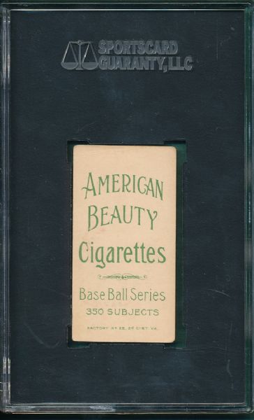 1909-1911 T206 Downey, Batting, American Beauty 350 NF Cigarettes SGC 40