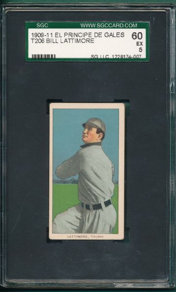 1909-1911 T206 Lattimore El Principe De Gales Cigarettes SGC 60