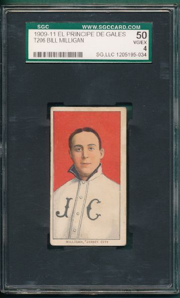 1909-1911 T206 Milligan, El Principe De Gales Cigarettes SGC 50