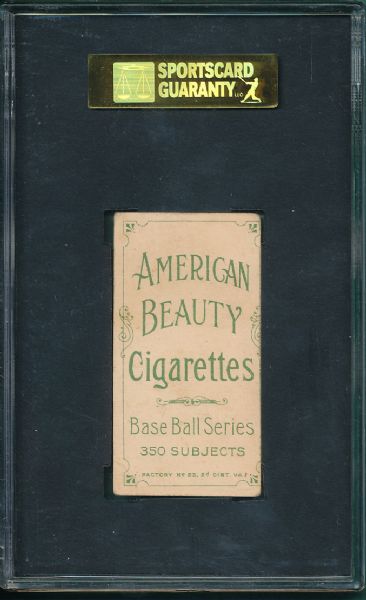 1909-1911 T206 Snodgrass, Batting, American Beauty Cigarettes SGC 30 *Low Pop*