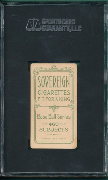 1909-1911 T206 Frill Sovereign 460 Cigarettes SGC 40