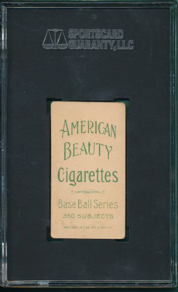 1909-1911 T206 McQuillan, Batting, American Beauty 350 NF Cigarettes SGC 40 *None Graded Higher*