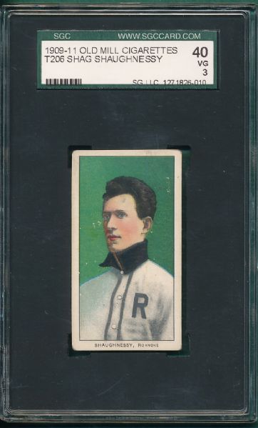 1909-1911 T206 Shaughnessy Old Mill Cigarettes SGC 40