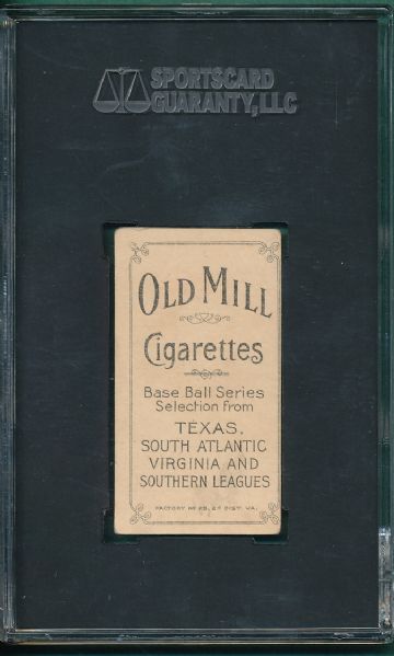 1909-1911 T206 Shaughnessy Old Mill Cigarettes SGC 40