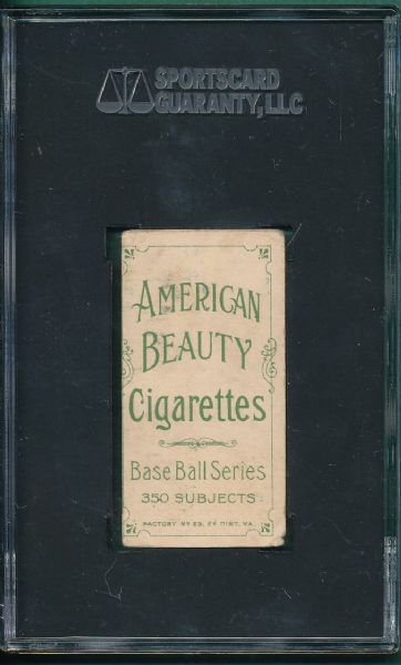 1909-1911 T206 Engle, American Beauty 350 Cigarettes SGC 30 *Low Pop Report*