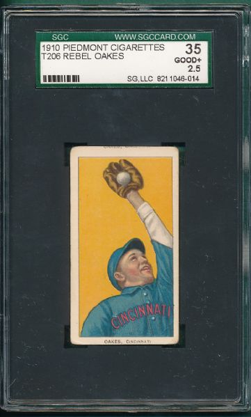 1909-1911 T206 Oakes, Piedmont Cigarettes SGC 35 *Double Name*