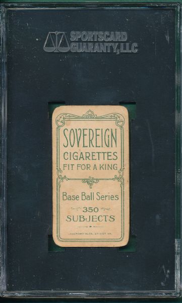 1909-1911 T206 Dahlen, Brooklyn, Sovereign Cigarettes SGC 30