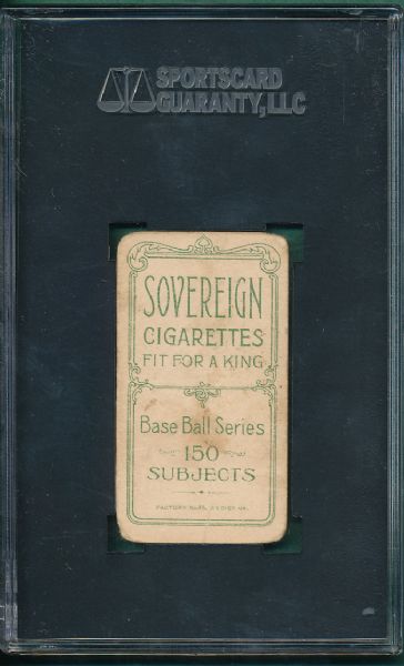 1909-1911 T206 Lajoie, Portrait, Sovereign Cigarettes SGC 20