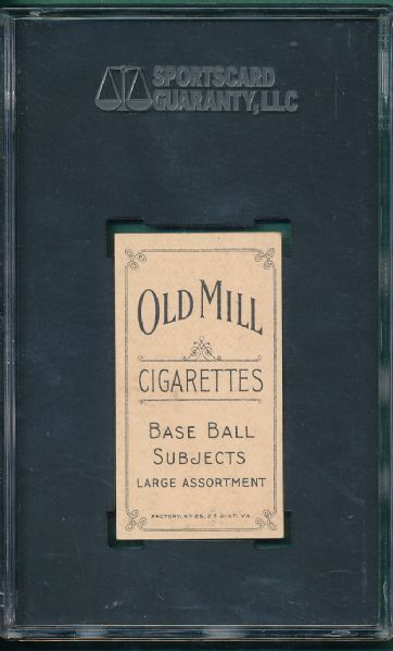 1909-1911 T206 Baker, Old Mill Cigarettes SGC 60 *None Graded Higher by SGC*