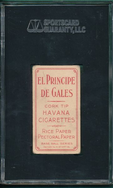 1909-1911 T206 Camnitz, Arms Folded, El Principe De Gales Cigarettes SGC 40 *Low Pop*