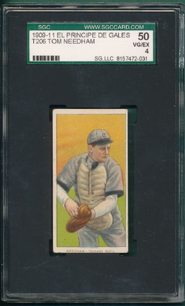 1909-1911 T206 Needham, El Principe De Gales Cigarettes SGC 50 *Highest Graded, Very Low Pop*