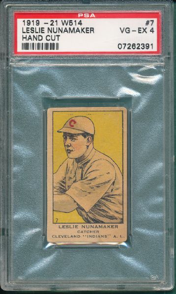 1919-21 W514 #07 Leslie Nunamaker PSA 4