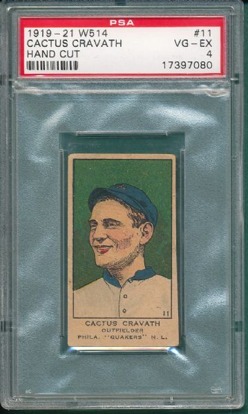 1919-21 W514 #11 Cactus Cravath PSA 4