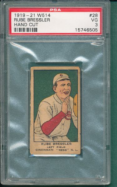 1919-21 W514 #28 Rube Bressler PSA 3