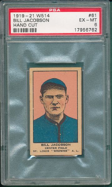 1919-21 W514 #61 Bill Jacobson PSA 6