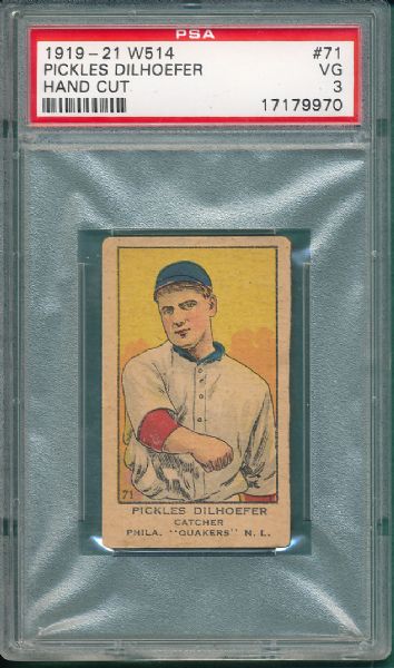 1919-21 W514 #71 Pickles Dilhoefer PSA 3