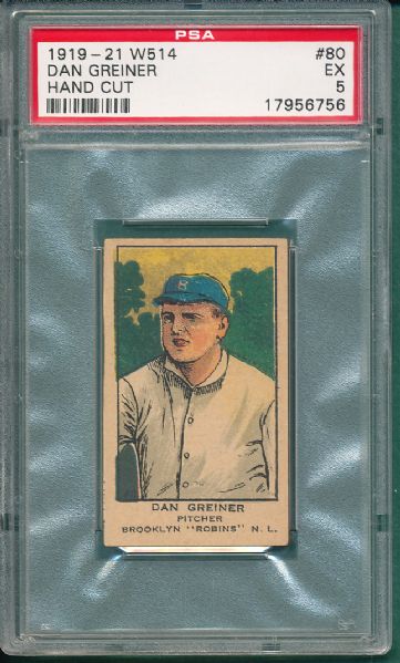 1919-21 W514 #80 Dan Greiner PSA 5