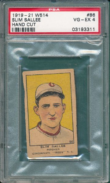 1919-21 W514 #86 Slim Sallee PSA 4