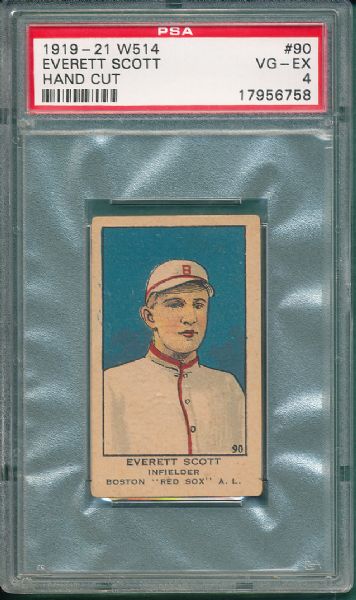 1919-21 W514 #90 Everett Scott PSA 4