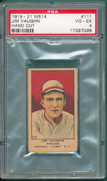 1919-21 W514 #111 Jim Vaughn PSA 4