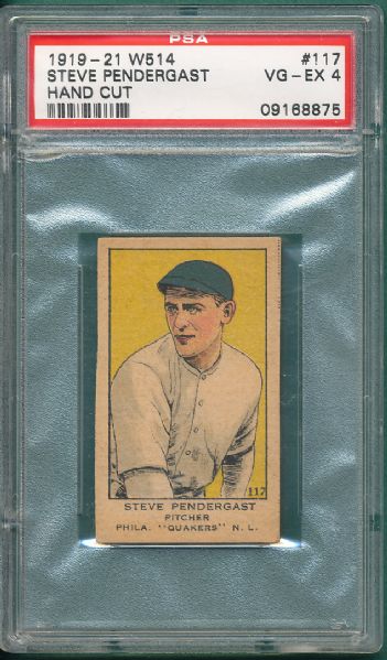 1919-21 W514 #117 Steve Pendergast PSA 4