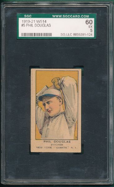 1919-21 W514 #05 Phil Douglas SGC 60