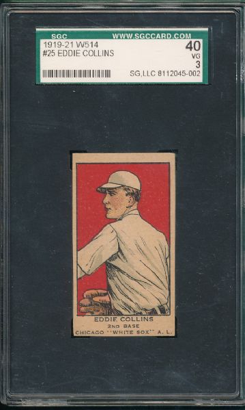 1919-21 W514 #25 Eddie Collins SGC 40