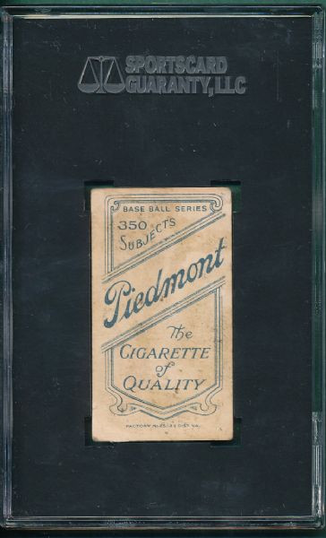 1909-1911 T206 Graham, Peaches, Piedmont Cigarettes SGC 10 *Missing Red Ink?*