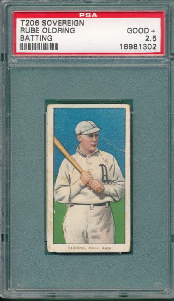 1909-1911 T206 Oldring, Batting, Sovereign 460 Cigarettes PSA 2.5