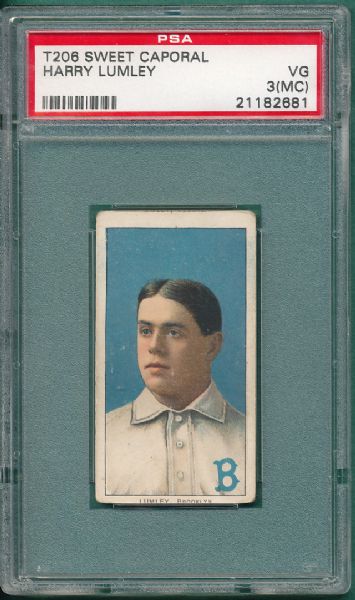 1909-1911 T206 Lumley, Sweet Caporal Cigarettes PSA 3 (MC) *Double Name*