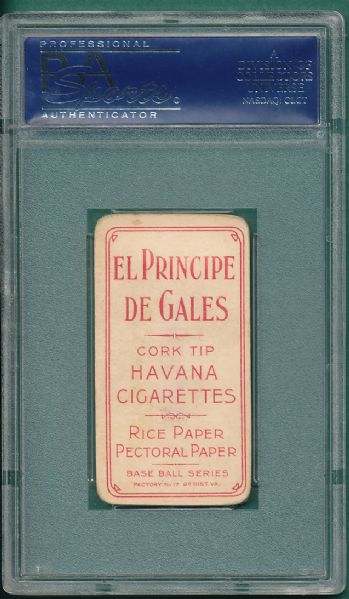 1909-1911 T206 Bergen, Batting, El Principe De Gales Cigarettes PSA 2 (MK)