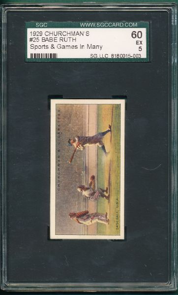 1929 Churchman's #25 Babe Ruth SGC 60