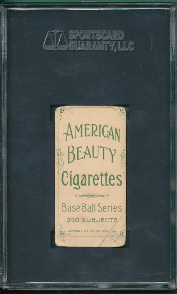 1909-1911 T206 Arellanes, American Beauty 350 Cigarettes SGC 20