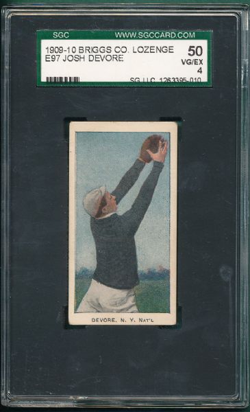 1909-10 E97 Josh Devore Briggs Co. SGC 50