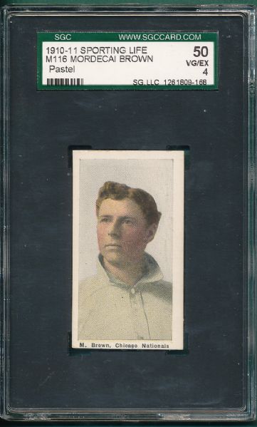 1910-11 M116 Sporting Life Mordecai Brown SGC 50 *Pastel*