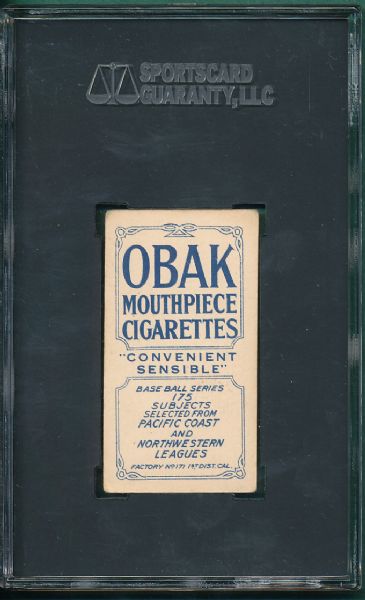 1910 T212 Agnew Obak Cigarettes, 175 Subjects SGC 50