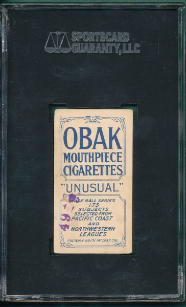 1910 T212 Blankenship Obak Cigarettes, 175 Subjects SGC 40