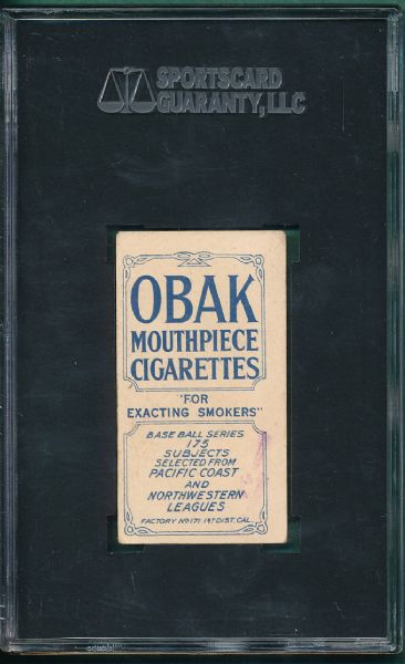 1910 T212 Bonner Obak Cigarettes, 175 Subjects SGC 40