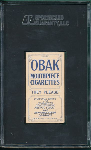 1910 T212 Brackenridge Obak Cigarettes, 175 Subjects SGC 40