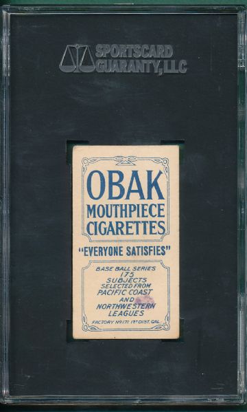 1910 T212 Fisher Obak Cigarettes, 175 Subjects SGC 40