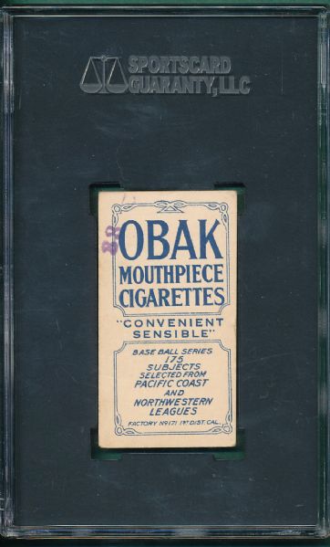 1910 T212 Delmas Obak Cigarettes, 175 Subjects SGC 40