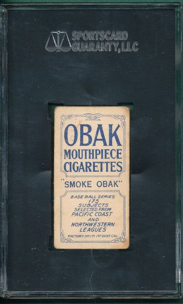 1910 T212 Hall Obak Cigarettes, 175 Subjects SGC 40