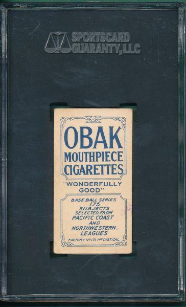 1910 T212 Lewis Obak Cigarettes, 175 Subjects SGC 40