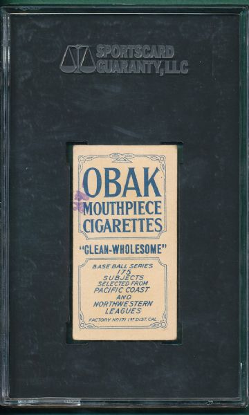 1910 T212 Nelson Obak Cigarettes, 175 Subjects SGC 50