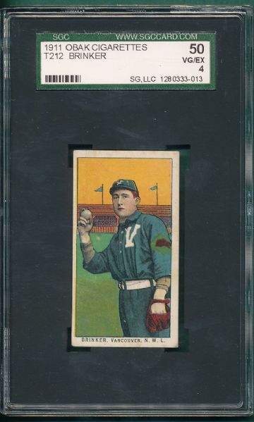 1911 T212 Brinker Obak Cigarettes Red Back SGC 50