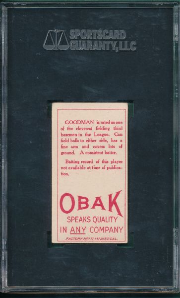 1911 T212 Goodman Obak Cigarettes Red Back SGC 50