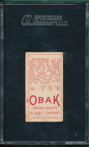 1911 T212 Moskiman Obak Cigarettes Red Back SGC 30