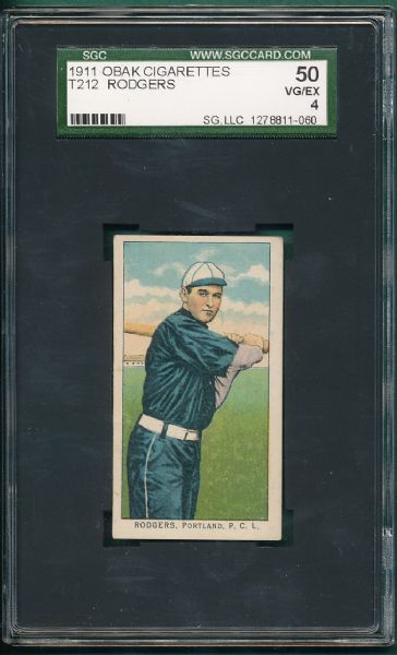 1911 T212 Rodgers Obak Cigarettes Red Back SGC 50